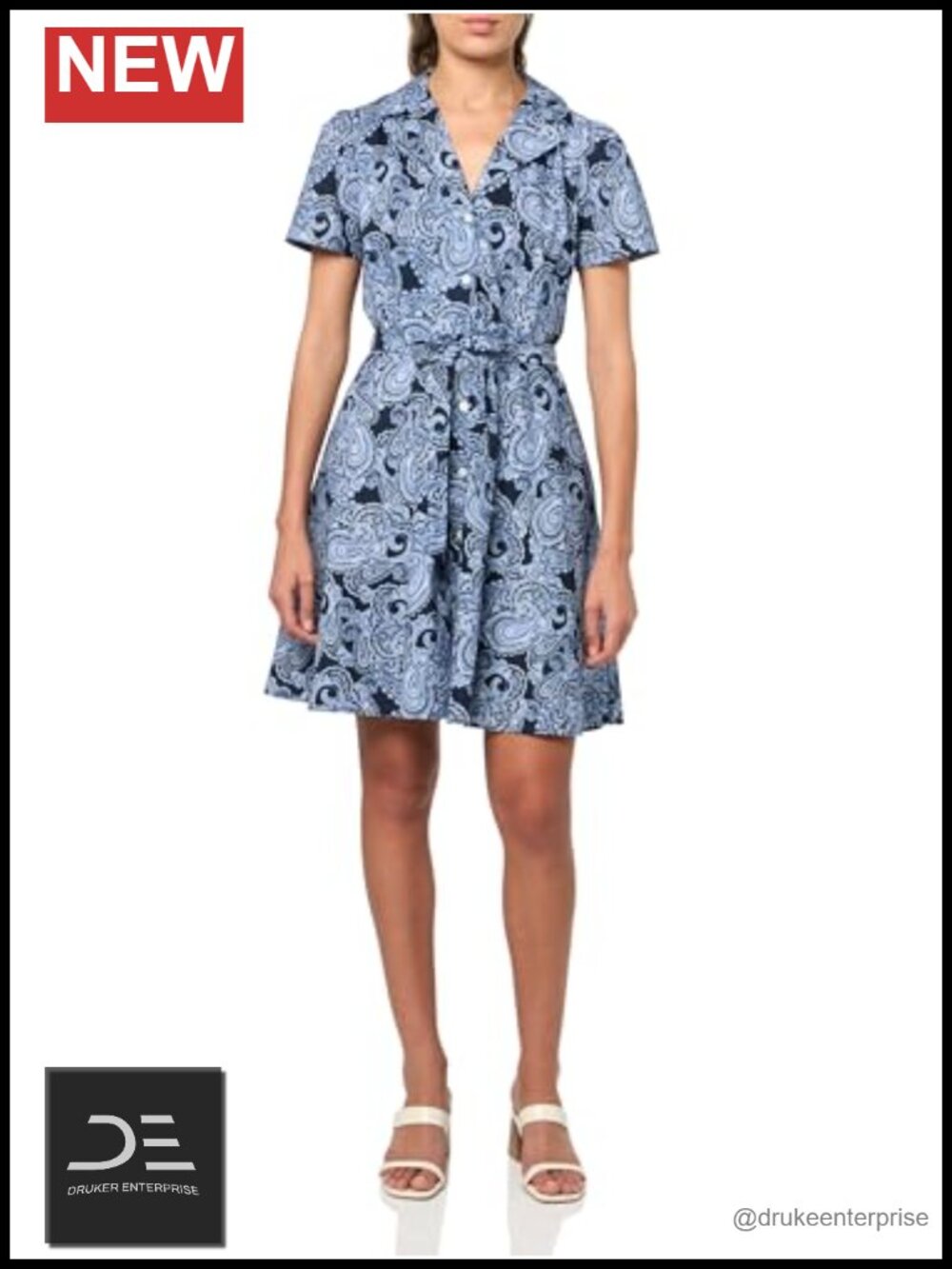 Fit and Flare Short Sleeve Shirt Dress